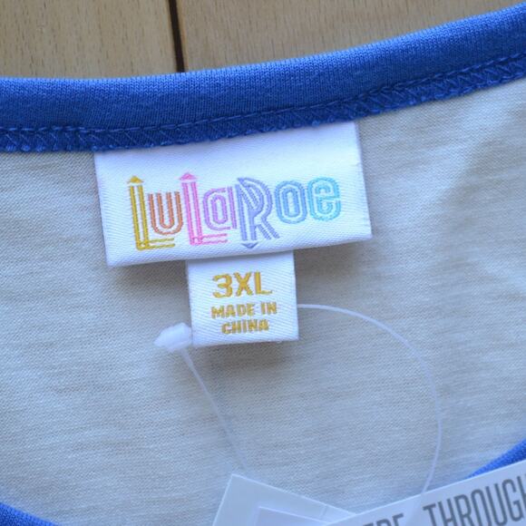 NWT LuLaRoe Randy Quarter Sleeve Jersey Shirt Top Size 3XL - Picture 3 of 4